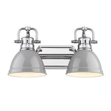 Duncan 2 Light Bath Vanity in Chrome with Gray Shades
