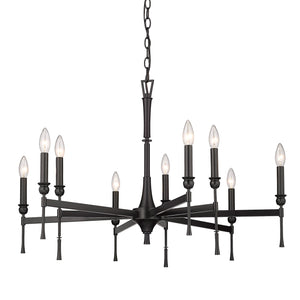 Landon 9 Light Chandelier in Matte Black