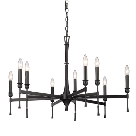 Landon 9 Light Chandelier in Matte Black