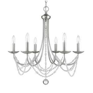 Mirabella 6 Light Chandelier in Pewter