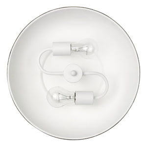 Kinsley Flush Mount in Aged Galvanized Steel with Antique Ivory Shade