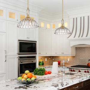 Audra BCB 1 Light Pendant in Brushed Champagne Bronze with Clear Glass Shade