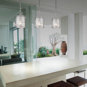 Joia Mini Pendant in Peruvian Silver with Sterling Mist Shade