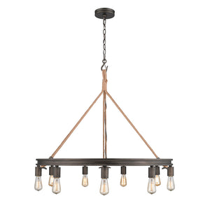 Chatham 9 Light Chandelier in Gunmetal Bronze