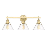 Orwell BCB 3 Light Bath Vanity in Brushed Champagne Bronze with Clear Glass Shades