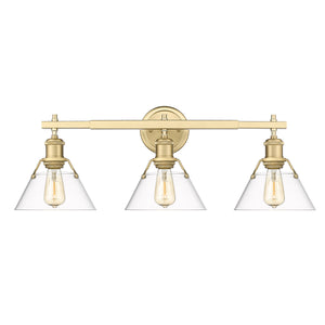 Orwell BCB 3 Light Bath Vanity in Brushed Champagne Bronze with Clear Glass Shades