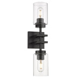 Tribeca 2 Light Wall Sconce in Matte Black
