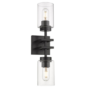Tribeca 2 Light Wall Sconce in Matte Black
