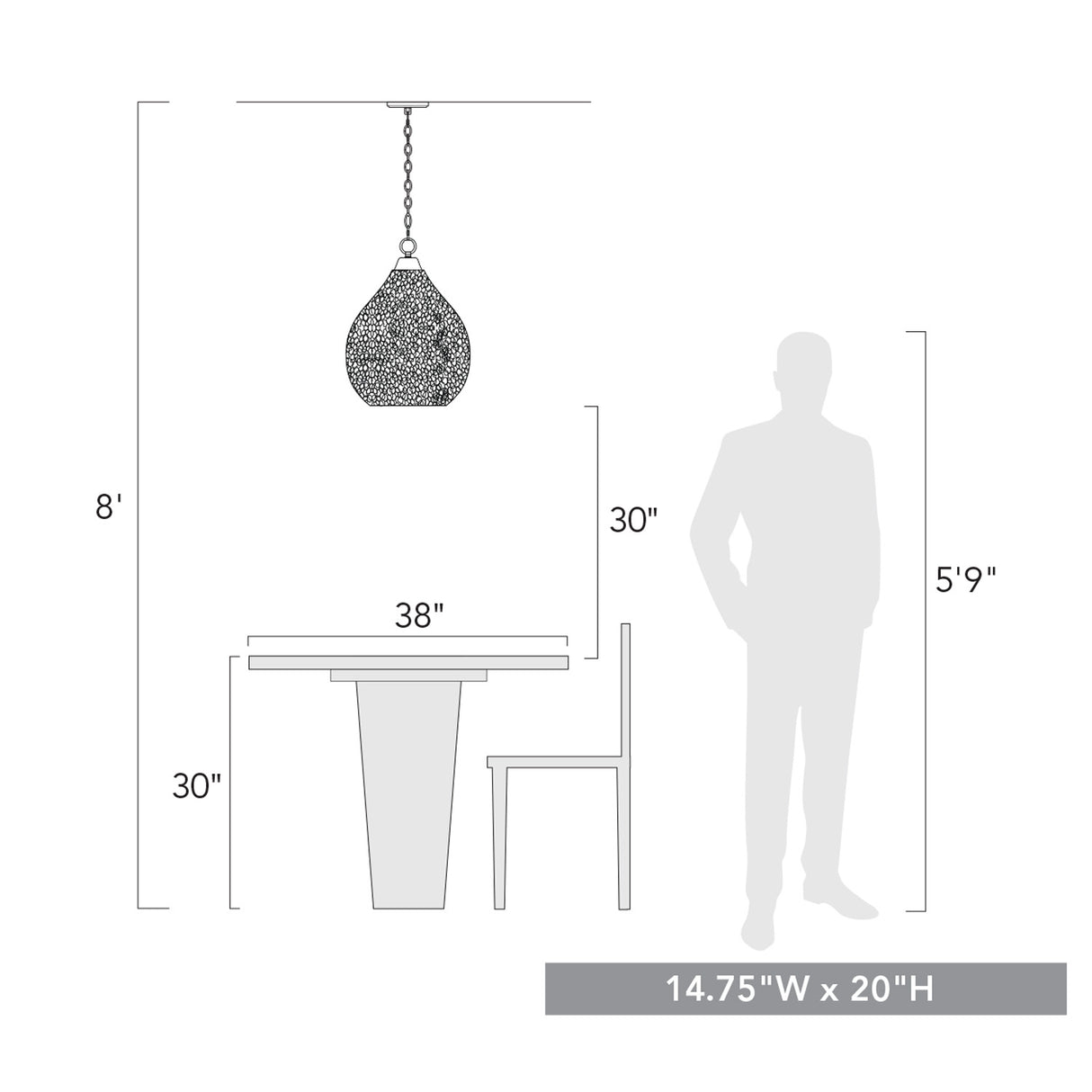 Ariella 3-Light Pendant in Brushed Champagne Bronze with Hammered Clear Glass