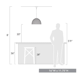 Shepard Large Pendant in Modern Brass