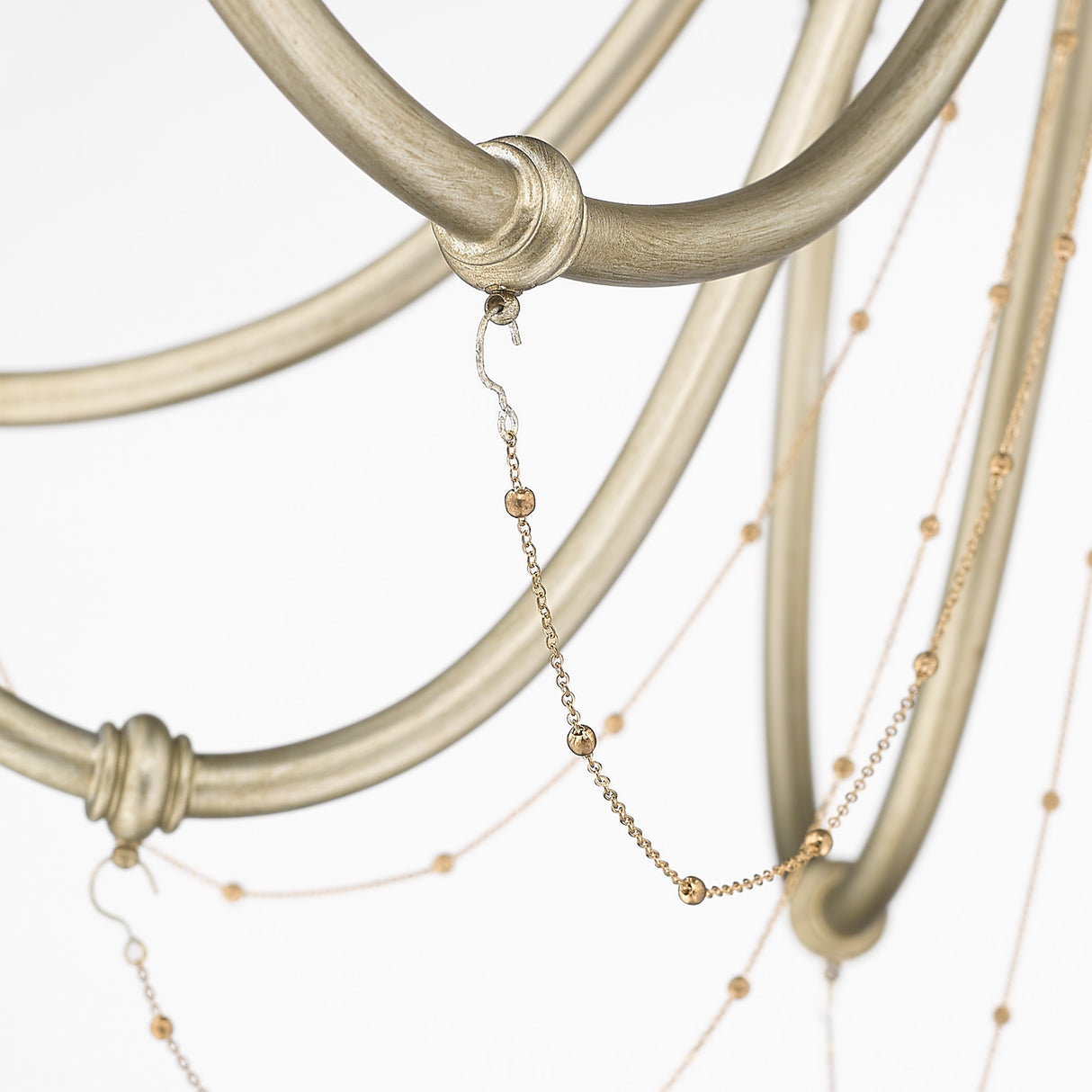 Kamila 8 Light Chandelier in White Gold