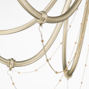 Kamila 8 Light Chandelier in White Gold