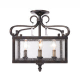 Valencia Pendant (Convertible) in Fired Bronze with Seeded Glass