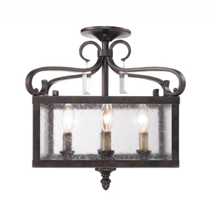 Valencia Pendant (Convertible) in Fired Bronze with Seeded Glass