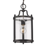 Payton Mini Pendant in Matte Black with Clear Glass