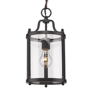 Payton Mini Pendant in Matte Black with Clear Glass