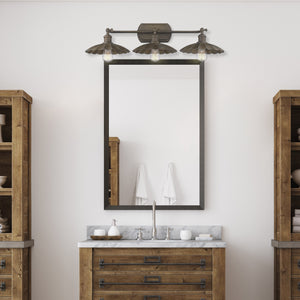 Clemence 3 Light Bath Vanity in Dark Rust