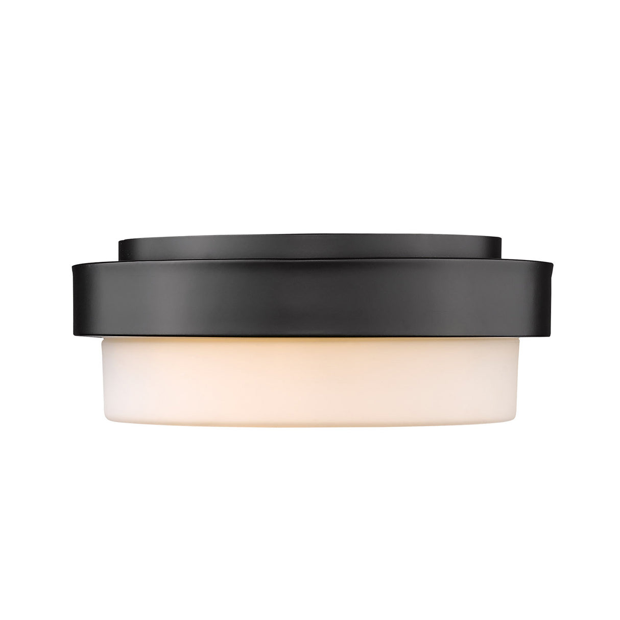 Multi-Family 11" Flush Mount in Matte Black with Opal Glass