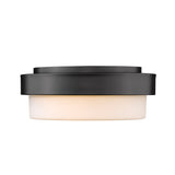 Multi-Family 11" Flush Mount in Matte Black with Opal Glass