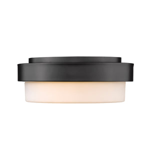 Multi-Family 11" Flush Mount in Matte Black with Opal Glass