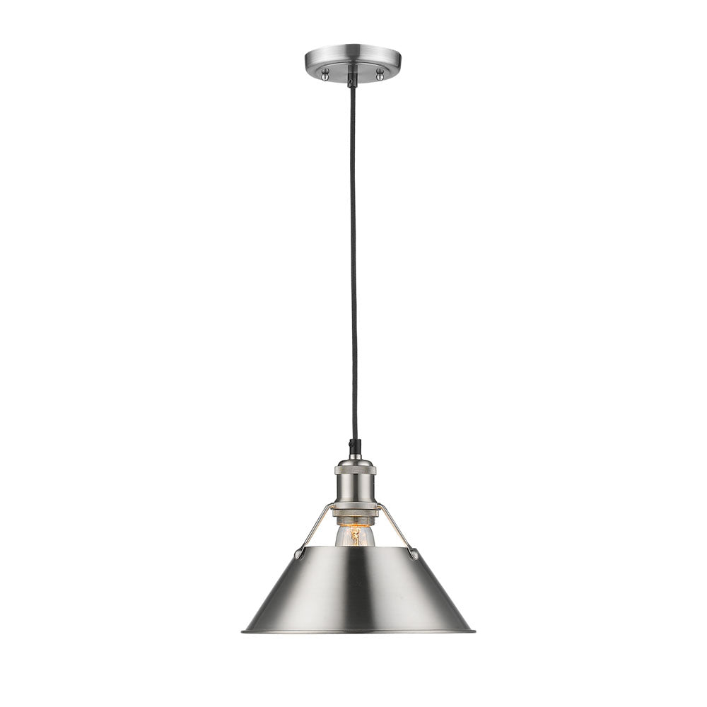 Orwell PW 1 Light Pendant - 10" in Pewter with Pewter Shade