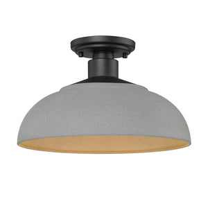 Levitt Natural Black Semi-Flush - Outdoor