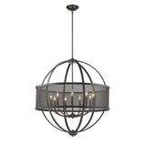Colson EB 9 Light Chandelier (with shade) in Etruscan Bronze