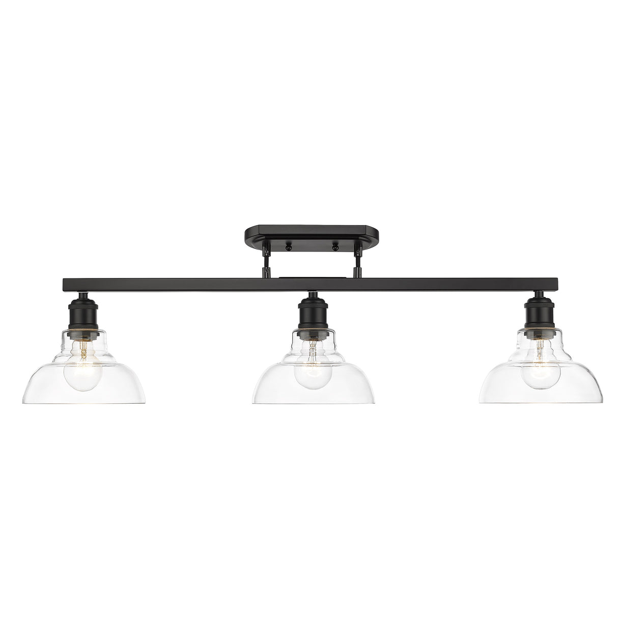 Carver 3-Light Semi-Flush in Matte Black