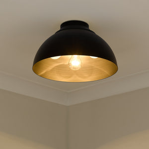 Zoey Flush Mount in Matte Black with Matte Black Shade