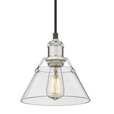 Orwell PW Small Pendant in Pewter with Clear Glass Shade