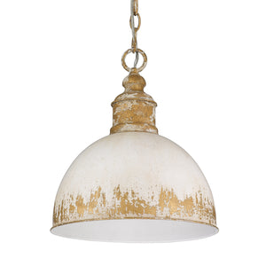 Alison Medium Pendant in Vintage Gold with Antique Ivory Shade
