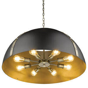 Aldrich AB 8 Light Pendant in Aged Brass