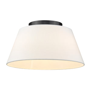 Penn Flush Mount in Matte Black with Modern White Shade