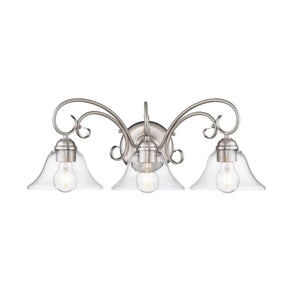 Homestead 3 Light Bath Vanity in Pewter with Clear Glass