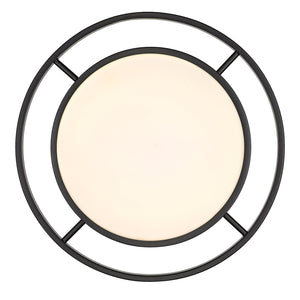 Astra 17" Flush Mount in Matte Black with Opal Glass