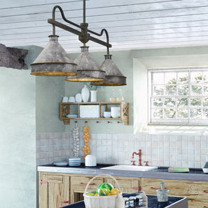 Jasper Linear Pendant in Antique Black Iron