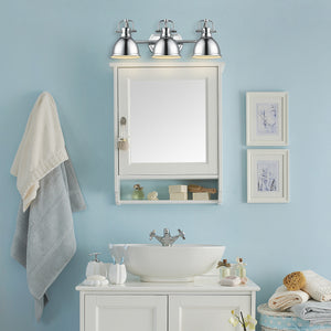 Duncan 3 Light Bath Vanity in Chrome with a Chrome Shade