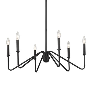 Kennedy Natural Black 6 Light Chandelier