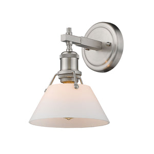 Orwell PW 1 Light Bath Vanity in Pewter with Opal Glass Shade
