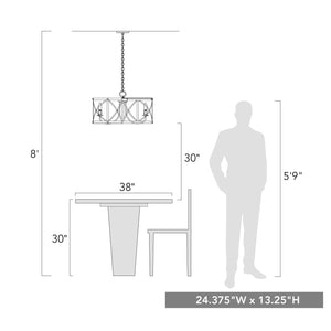 Alcott 6 Light Chandelier in Antique Black Iron