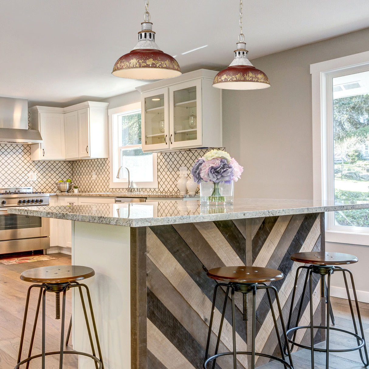 Kinsley Large Pendant in Aged Galvanized Steel