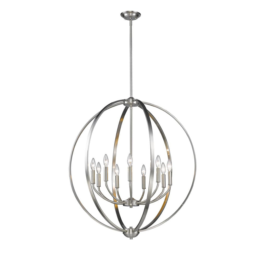 Colson PW 9 Light Chandelier in Pewter
