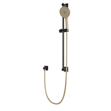 Artos Otella Multifunction Flexible Hose Slide Bar Kit with Separate Water Outlet Satin Brass / Matte Black – F907-117SBB