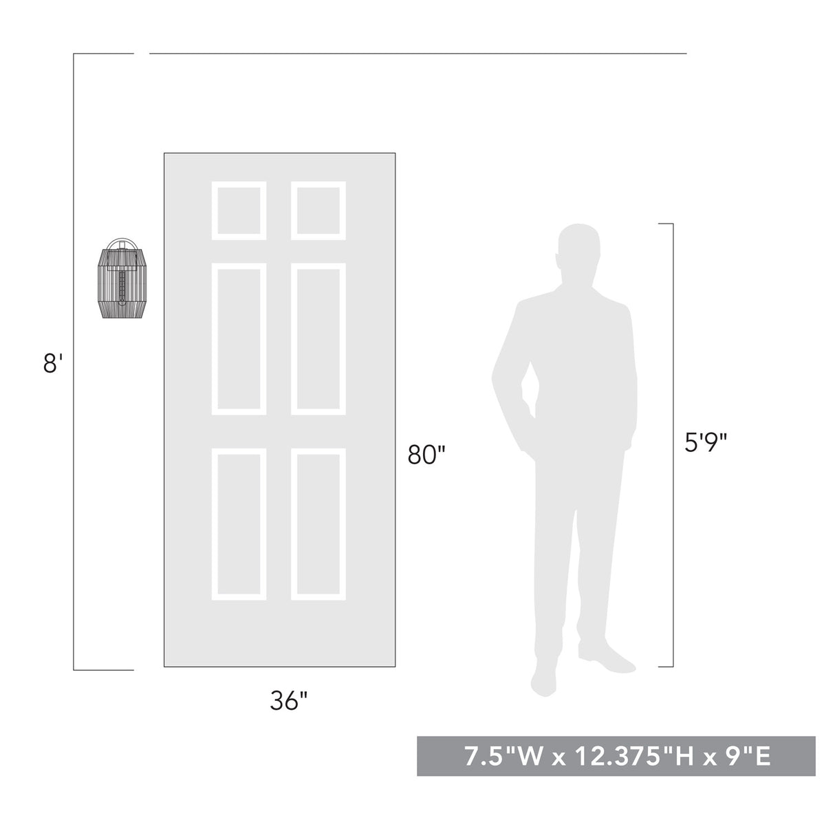 Seabrooke Large Wall Sconce - Outdoor in Natural Black