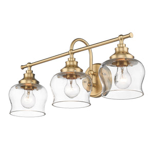 Daphne 3 Light Bath Vanity in Brushed Champagne Bronze with Clear Glass Shade