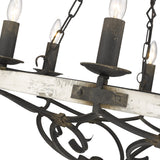 Madera 6-Light Chandelier in Antique Black Iron