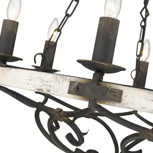 Madera 6-Light Chandelier in Antique Black Iron
