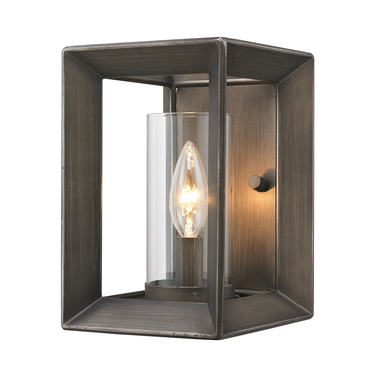 Smyth 1 Light Wall Sconce in Gunmetal Bronze with Clear Glass