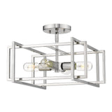 Tribeca Semi-flush in Pewter with Pewter Accents