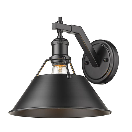 Orwell BLK 1 Light Wall Sconce in Matte Black with a Matte Black Shade